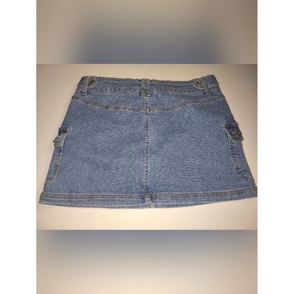 BBJ Women's Denim Mini Skirt with Utility Pockets  Blue New Size M - Picture 2 of 5